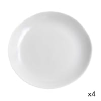 FJORD - Set de 4 assiettes plates céramique  blanc