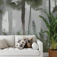 Papier peint panoramique jungle noyée dans la brume 425x260cm