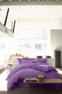 VIOLET - Housse de couette percale de coton violet 240x260 cm