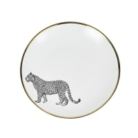 PORCELAINE DE LIMOGES - Grande Assiette Porcelaine de Limoges Zèbre 26,5 cm