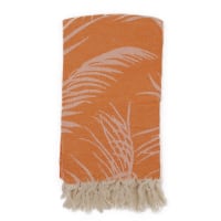 Futa de palmeras en algodon en naranja con flecos (100 x 180 cm)