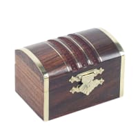 LAITON - Boite en bois bordures en laiton 7,6x5cm