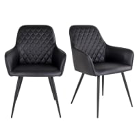 COLGA - Chaise design en simili cuir noir