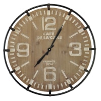 BOIS - Horloge bois et métal marron D65