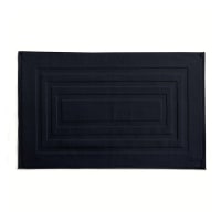 COLLECTION - Tapis de bain Uni en Coton Noir 50x85 cm