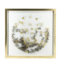 DIANA - Tableau sphère de fleurs avec verre 80x80