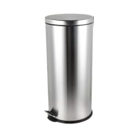 Poubelle cylindrique en acier inoxydable 30L