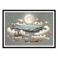 OCEAN MEETS SKY - TERRY FAN - Poster artistico con quadro nero - 50 x 70 cm