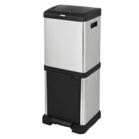 OSLO - Poubelle tri sélectif Acier inoxydable Gris 34 L