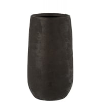 IRRÉGULIER - Vase rugueux céramique noir H42cm