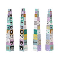 Cubes gigognes motifs animaux et chiffres en carton