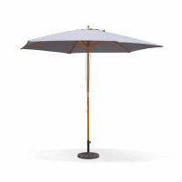 CABOURG - Parasol droit rond 3m beige - mât en bois