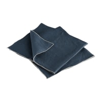 AUTOUR DU LIN - Lot de 2 serviettes de table en lin lavé 45x45 cm Bleu Nuit
