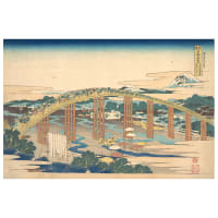 Tableau pont de Yahagi à Okazaki sur le Tokaido K. Hokusai 60x90cm