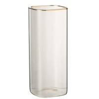 TULA - Vase en verre transparent or H25cm