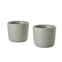 SINGLES - Tasses thermos en argile taupe - Lot de 2