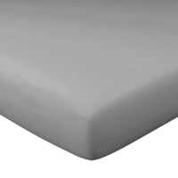 PERCALE - Drap-housse 90x200 gris en percale de coton