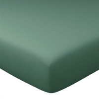 PERCALE - Drap-housse 90x200 vert en percale de coton
