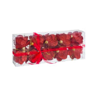 POMMES DE PIN - Set de 10 boules de Noël rouges pommes de pin 6cm