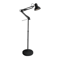 AVATI - Lámpara de pie retro negro articulada de metal