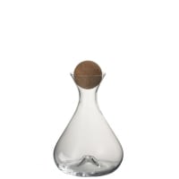 LIÈGE - Carafe verre transparent et bouchon liège H27,5cm