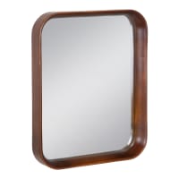 Espejo de pared de madera y cristal marrón
