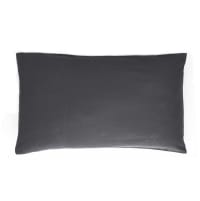 ANTRACITA - Funda de almohada 100% algodón Satén con estampado liso 2(50x75) cm