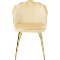 PRINCESS - Chaise en velours beige et acier doré