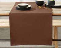 LEATHER - Chemin de table 45x135 marron en polyester