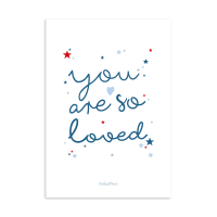 Póster You are so Loved azul 21x30cm