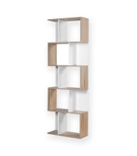Estantería múltiples estantes efecto madera y blanco Alt. 180cm