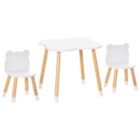 Juego de mueble MDF y madera de pino blanco 56x56x50 cm