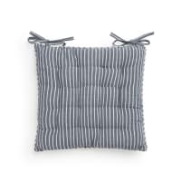 COCINAR - Cojin silla algodón rayas azul 40x43