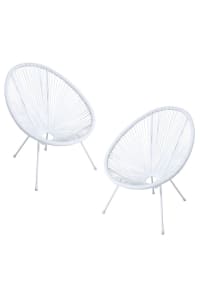 KARIBIC - packs 2 sillas color blancas estilo boho con polietileno