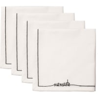 NAMASTE - Serviettes (set de 4) en coton 45x45 Blanc et noir