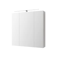 Armoire de toilette, avec éclairage LED, blanc, 72,4x72x15cm