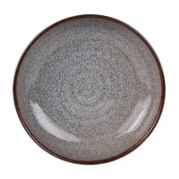 CLARA - lot de 6 - Assiette creuse   20 cm  en grès  gris