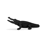 DANDY - Crocodile décoratif noir en polyrésine