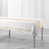 ELEGANCIA - Nappe fantaisie et métallisée coton blanc/or 240x140cm