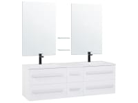 MADRID - Meuble double vasque à tiroirs - miroir inclus - blanc