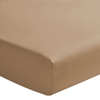 ROYAL LINE - Drap housse en percale de coton beige 120x190