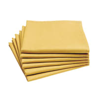 CAMBRAI - Lot de 6 serviettes en coton traite Teflon jaune mais 45x45