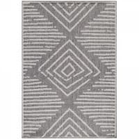 BERBER - Tapis extérieur tissé plat gris et greige 160x230cm