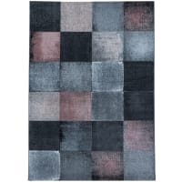 VINTAGE - Tapis à carreaux patchwork rose 80x150cm