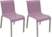 Chaises pour l'extérieur en aluminium (Lot de 2) taupe et lilas