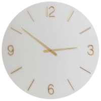 OSCAR - Horloge murale blanche et dorée D60