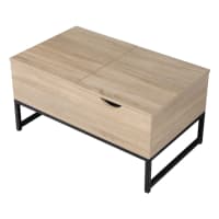 LOTTA - Table basse avec plateaux relevables noire et bois