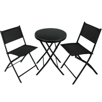 Ensemble table et chaises de jardin DUSSELDORF noir