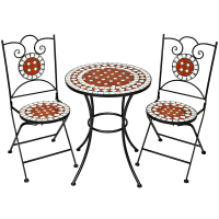 Ensemble table et chaises de jardin marron