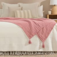 COTBELIS - Manta muselina algodón rosa 120x180